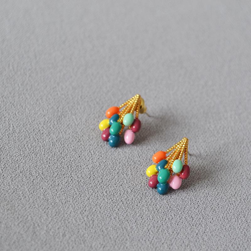 Original Macaron Fashion Colorful Balloon 925 Silver Needle Stud Earrings for Women