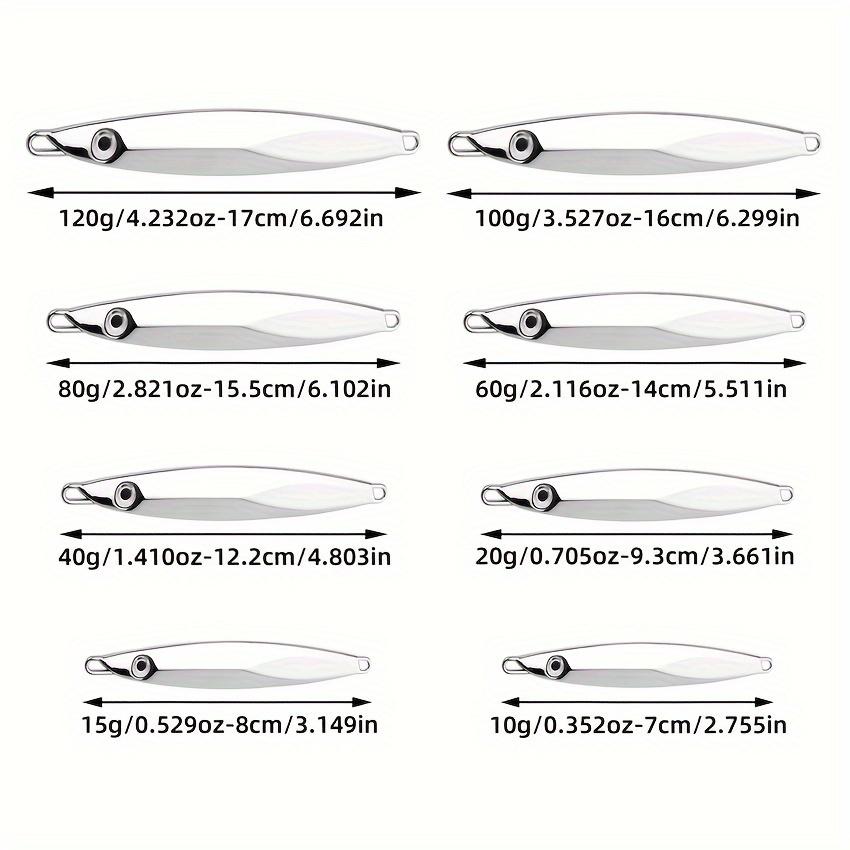 FTK Fischköder Unterwasser-Metallplatte zum Trolling, Entwickelt für Barsch und Forelle, Erhältlich in Silber, Gewicht 60G, 80G, 100G