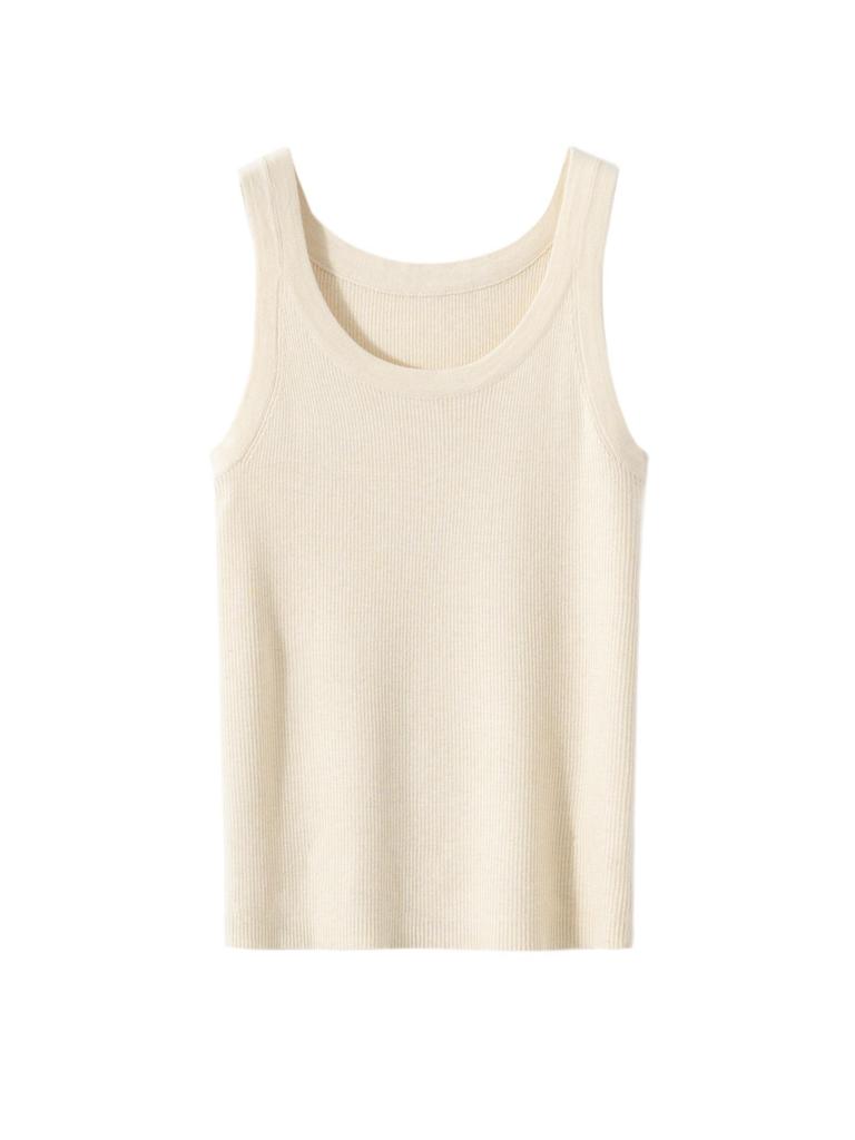 Women's Lightweight Cashmere U-Neck Spaghetti Strap Tank Top - Early Autumn Style