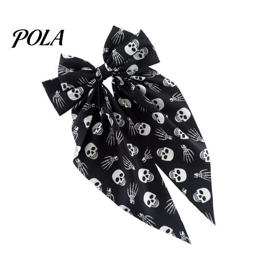 Personalized Halloween Hairpin Bow Spring Hair Clips for Women, Pumpkin Skeleton Ghost Hand Printed Skull Accessory Fabric Barrettes, Cute Horror