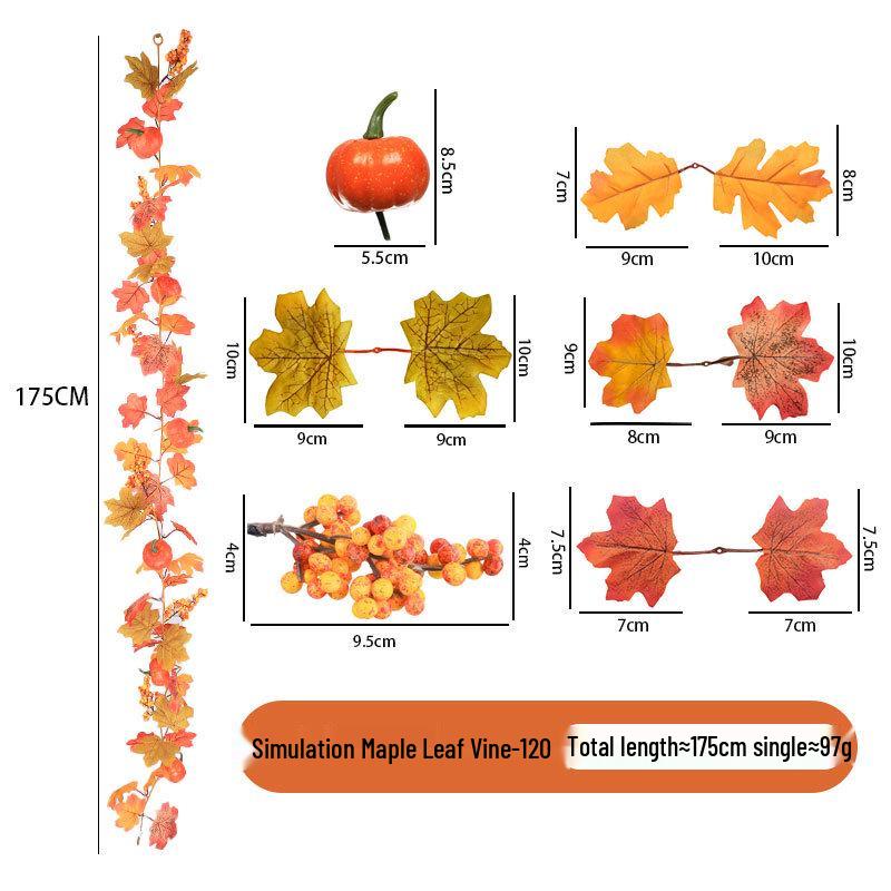 Autumn Maple Leaf Vine for Thanksgiving, Halloween & Christmas Decor