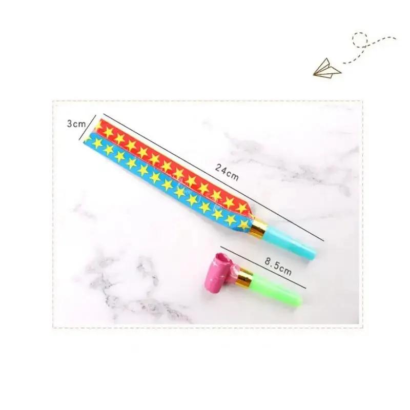 Colorful Whistles Toy Funny Toy Children Blowing Dragon Whistle Blow Roll Toys Baby Party Games Birthday Gifts Toddler Toy