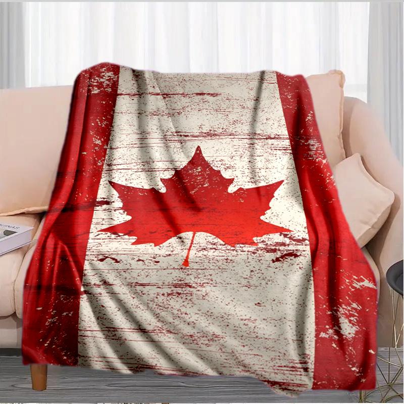 Coperta con Foglia d'Acero Rossa del Canada Adatta per Divani, Letti, Uffici e Campeggio - Regalo Perfetto per Halloween Natale