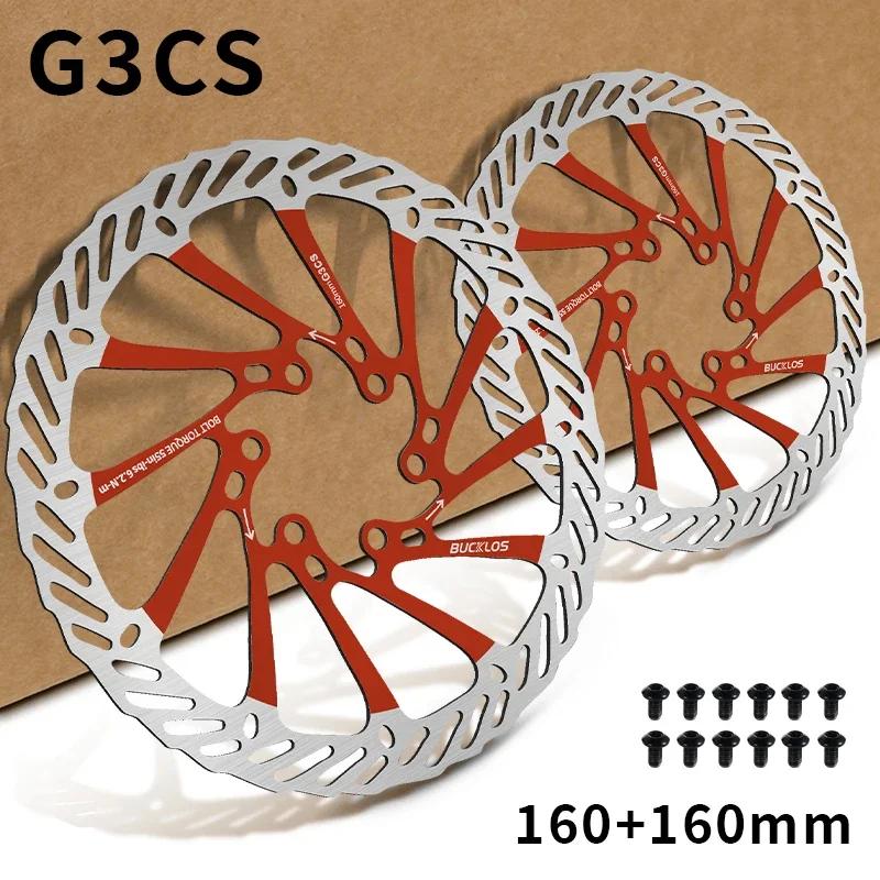 BUCKLOS Bike Brake Rotor G3 160mm 180mm 203mm Hydraulic Disc Brake Rotors with 6pcs Bolts for MTB Mountain Bicycle Accessories