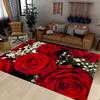 Rose Pattern Floor Mat Modern Kitchen Rug Non-Slip Colorful Indoor Carpet for Home Bathroom Bedroom Living Room Decor
