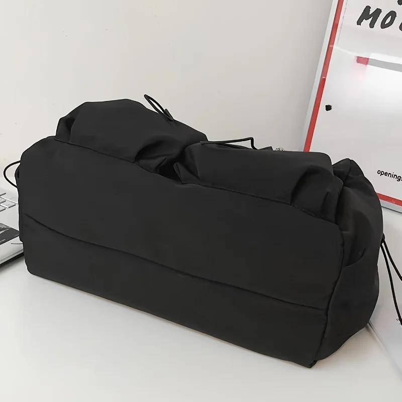 Fashionable Crossbody Bag with Drawstring Accent - Spacious & Secure Zipper Closure - Includes Stylish Bag Charm