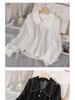 Autumn 2025 Trendy Women's Fairy White Shirt with Peter Pan Collar