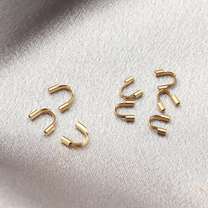 100pcs Stainless Steel Wire Protectors Wire Guard Guardian Protectors Loops U Shape Clasps Connectors For DIY Jewelry Making
