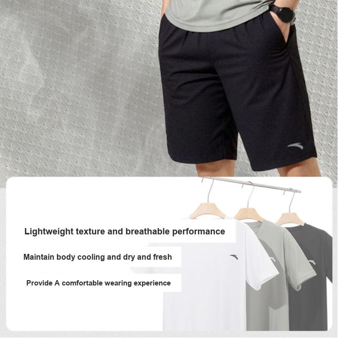 Anta Comfortable Versatile Skin-Friendly Moisture-Wicking Short Sleeve T-Shirt Quick-Drying Breathable Thin Shorts Casual Sports Set 192627973R-2