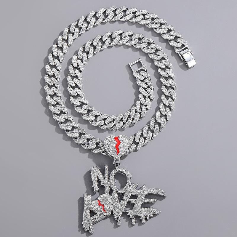 Store Manager Recommends: NOLVE Personalized Heart Pendant with Rhinestone Inlaid Cuban Chain