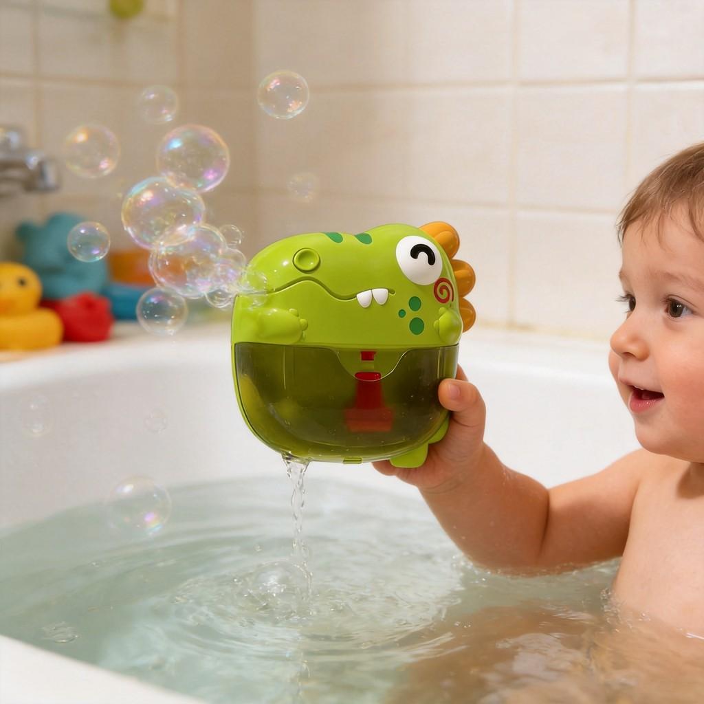 Dinosaur Bubble Machine For Kids Bath Toys With Lights And Music For Sensory Play