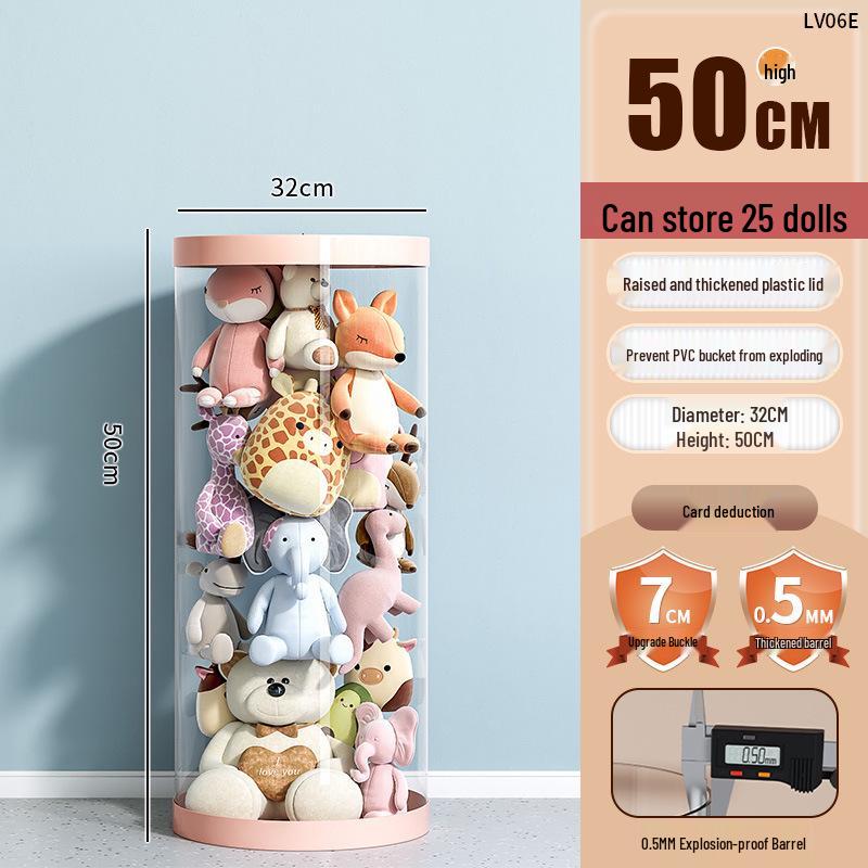 Plyschdocka Förvaringskorg med Dragkedja - Genomskinlig Gosedjursorganisatör