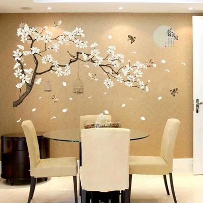 Nuovi Adesivi Murali Albero Taglia Grande 187*128cm Uccelli Fiore Decorazione Casa Carte da Parati per Soggiorno Camera da Letto Fai da Te Decorazione Stanze Vinile