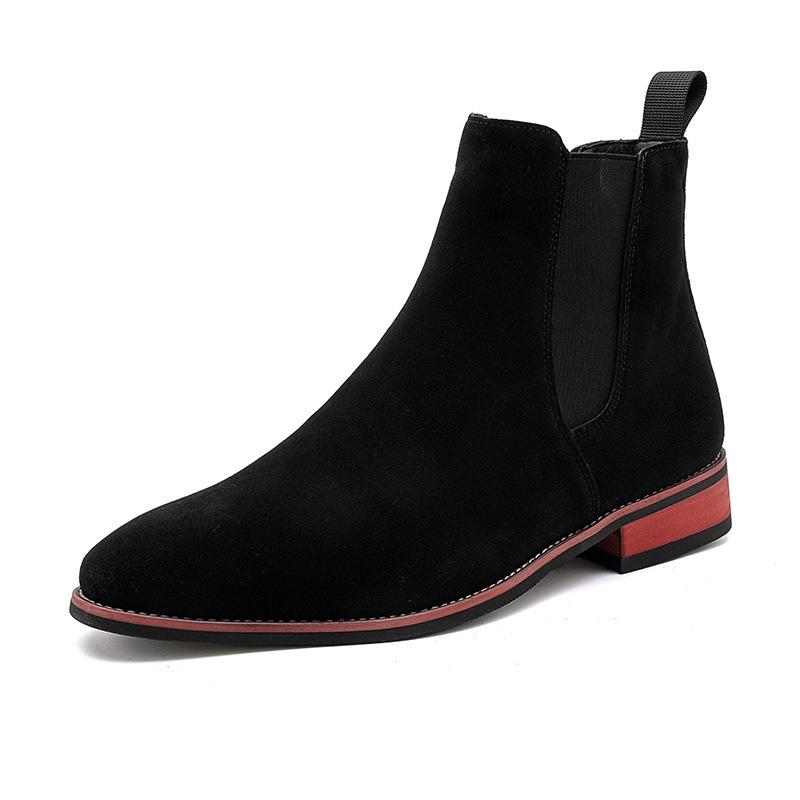 Men's Large Suede Chelsea Boots: Slip-On Business Style, Retro Design, Versatile European & American Fashion