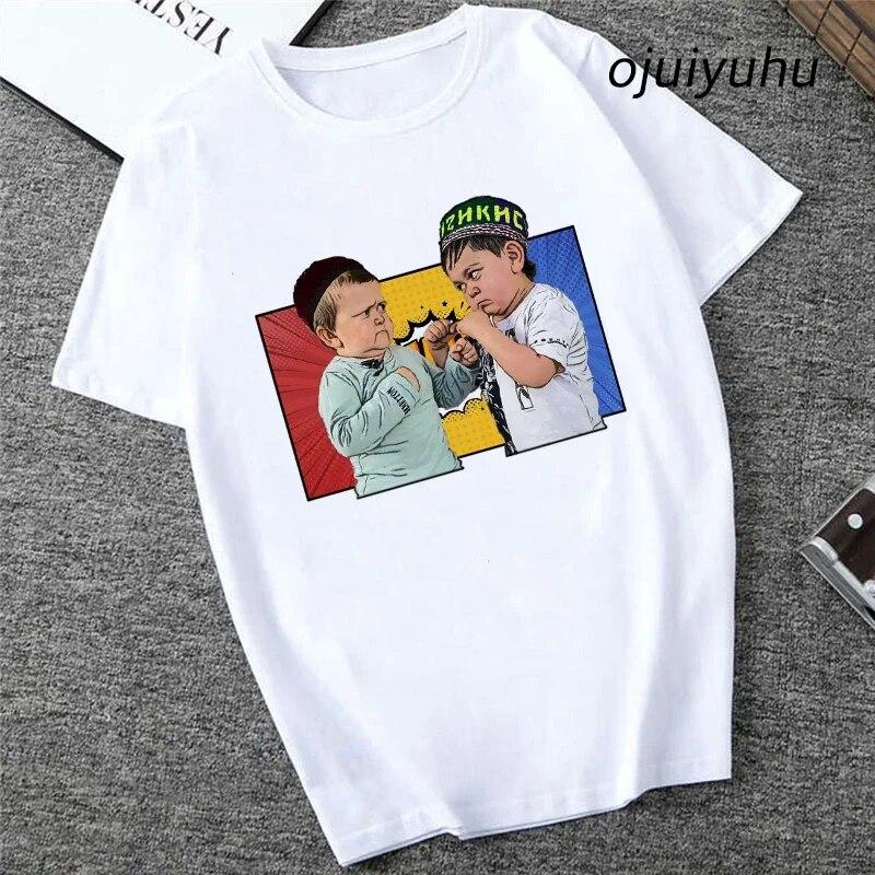 Team Hasbulla Shirt 2024 Damen Kawaii Grafik Hasbulla T-Shirt Unisex Grunge Lustiges Cartoon T-Shirt Mode Niedliche Oberteile Unisex 90er