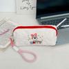 Lovely Embroidered Dog Puppy Stationery Bag With Pendant Rope Pencil Pouch  Student