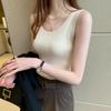 Women's French Chic Knitted Camisole: Summer Ice Silk Vest with Stylish Back Design