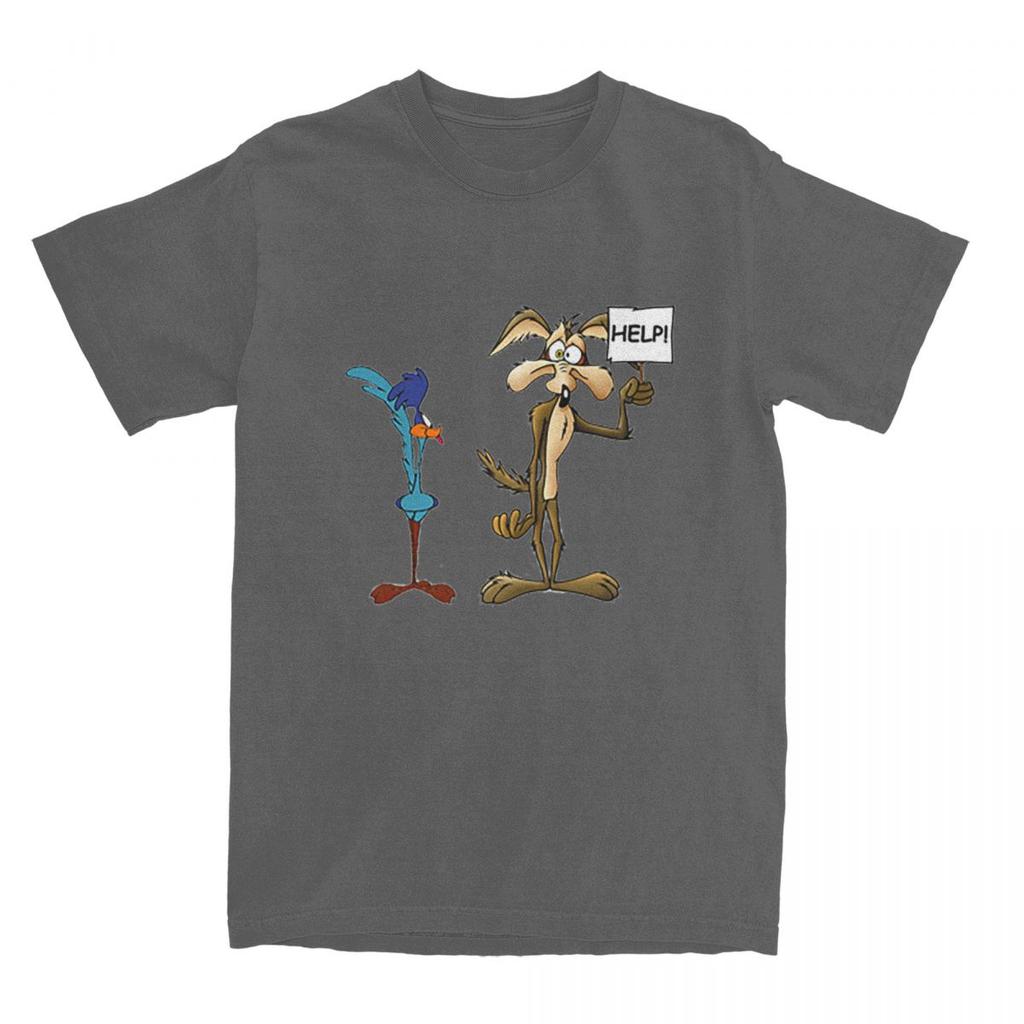 Casual Roadrunner Wile Coyote Cartoon T Shirt Unisex Crewneck Short Sleeve Top Tee Cotton Tops