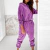 Velvet Material Women 2 Piece Set Casual Sport Outfits Tracksuit Hoodies Sweatshirt+Pants Spring Sportswear Running Sets