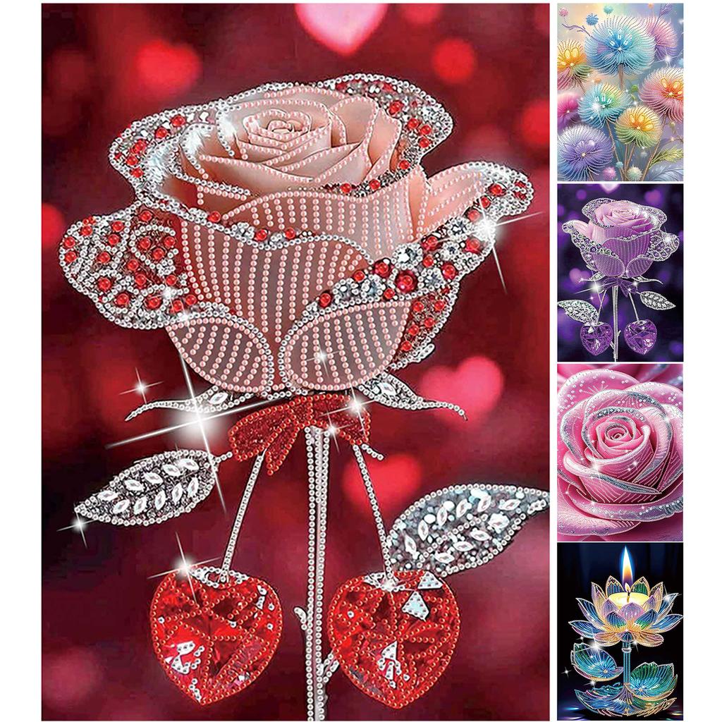 Dreamy Flower Partial DIY 5D Special Shaped Drill Diamond Painting Gem Art for Adults/Beginners Gift Idea Home Decor 30x40cm
