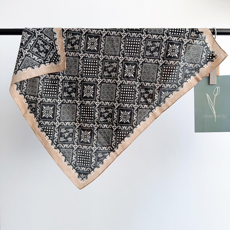 1116 Spring and Summer New Fashionable Versatile Decorative Bag Headscarf Cashew Nut Small Square Scarf Scarf Scarf Tied To Waist with Women