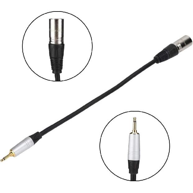 

Wendry Gold Plated 3.5mm TRS to XLR3M Stereo Cable, Mono Male to 3PIN XLR Male PVC Exterior Zinc Alloy Shell Adapter Cable(0.) 0.3M