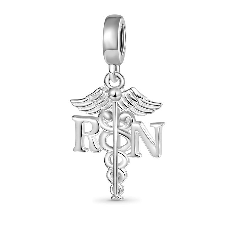 

925 Silver Medical Pendant Charm for Doctors Nurses DIY Bracelet Bead Women Fashion Jewelry Gift