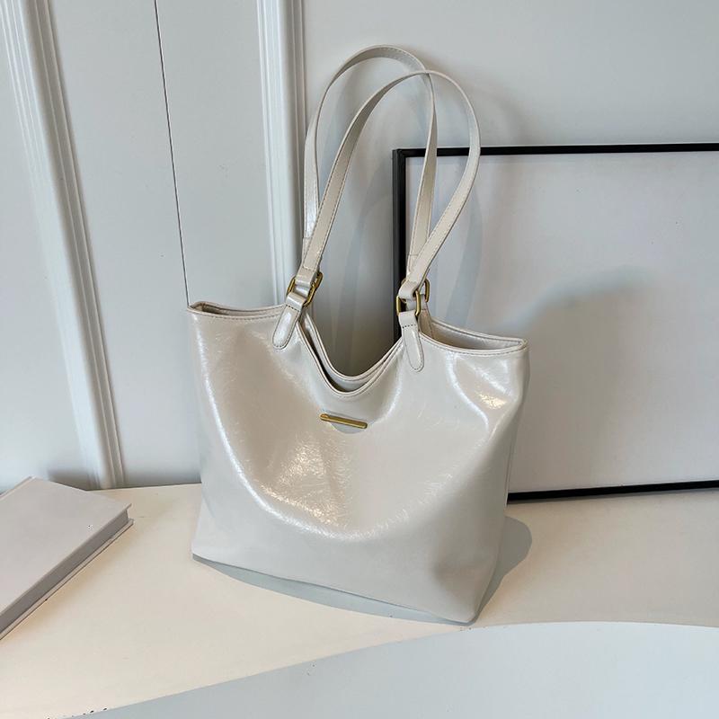 

Дизайнерские наплечные сумки для женщин, большая вместительная сумка-тоут, зимняя винтажная однотонная сумка на молнии для путешествий, ретро-сумка, кошелек 40x13x28cm белый