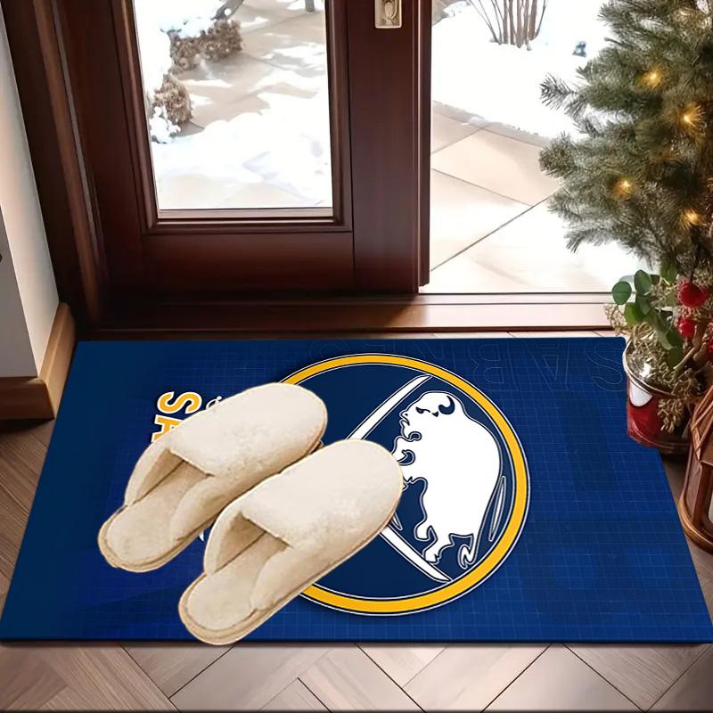 Buffalo Hockey Emblem Area Rug Suitable for Indoor And Outdoor,Carpets for Kitchens, Homes, Offices, Living Rooms,Home Decor,Christmas Gift