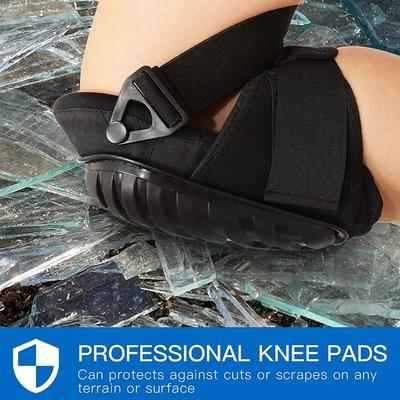 1Pair Professional Knee Pads for Work - Heavy Duty Foam Padding Gel Construction Knee Pads with Strong Double Straps