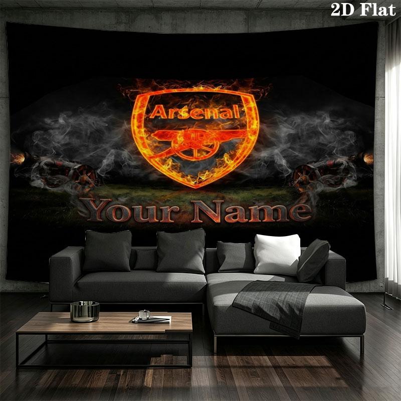 Arsenal F Custom Name Wall Tapestry Aesthetic Wall Hanging Printed Fabric Blanket Decorative Tapestries for Bedroom Living Room Home Decor