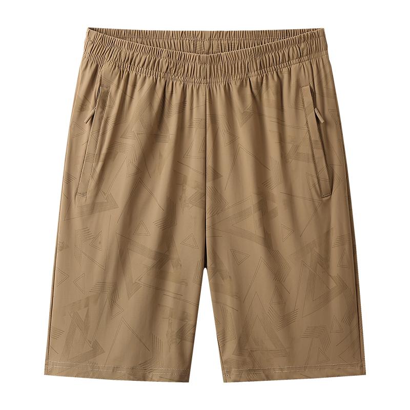

Summer Ice Silk Shorts High Stretch Casual Shorts Men s Beach Shorts Quick Drying Breathable Shorts Sports Shorts L хаки