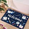 Dental Themed Welcome Doormat Cute Teeth Pattern Non Slip Entrance Mat Ideal for Dentist Office or Bathroom Decor