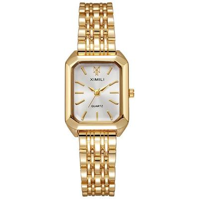 Trendy Women's Square Gold Steel Band Watch