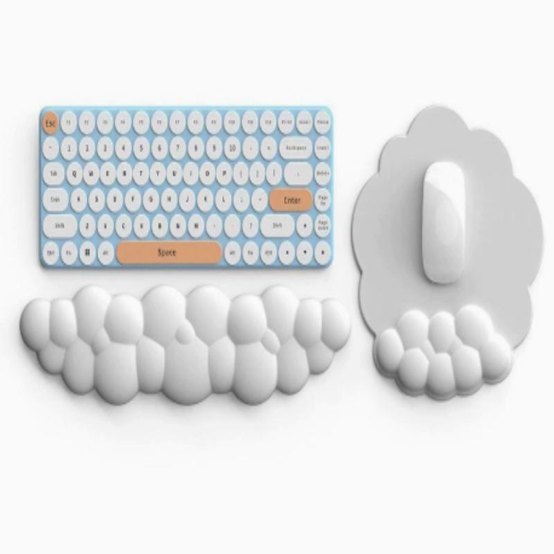 Keyboard Cloud Wrist Rest Memory Foam Keyboard Palm And Rubber Base Rest Ergonomic Keyboard Pad Wrist Support For Pain Relief Mo