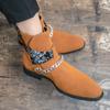 Fashion Punk Style Men Motorcycle Boots Outdoor Man Casual Leather Shoes High Top Botas Hot Sale Ankle Boots Color Matching Chelsea Boot