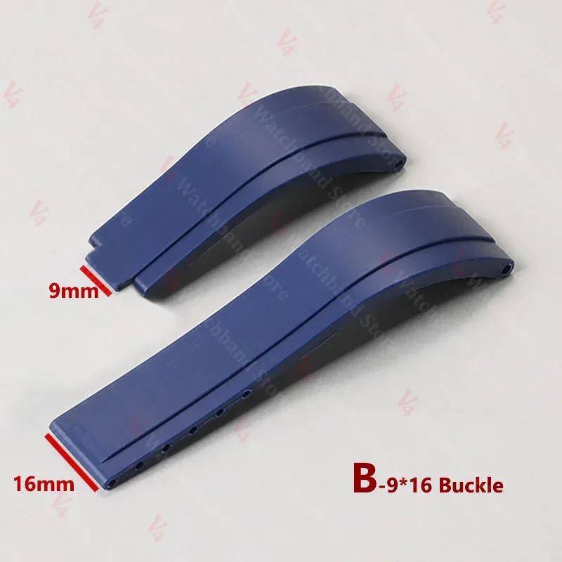 20mm TPU Silicone Bracelet for Rolex Submariner Watch Band for GMT Daytona Oyster Flex Metal Buckle Replacement Strap 20MM