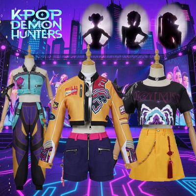 Hunter Girls K-POP Star Cosplay Costume: Lumi, Mila, Zoe Anime Character Stage Performance Outfit.