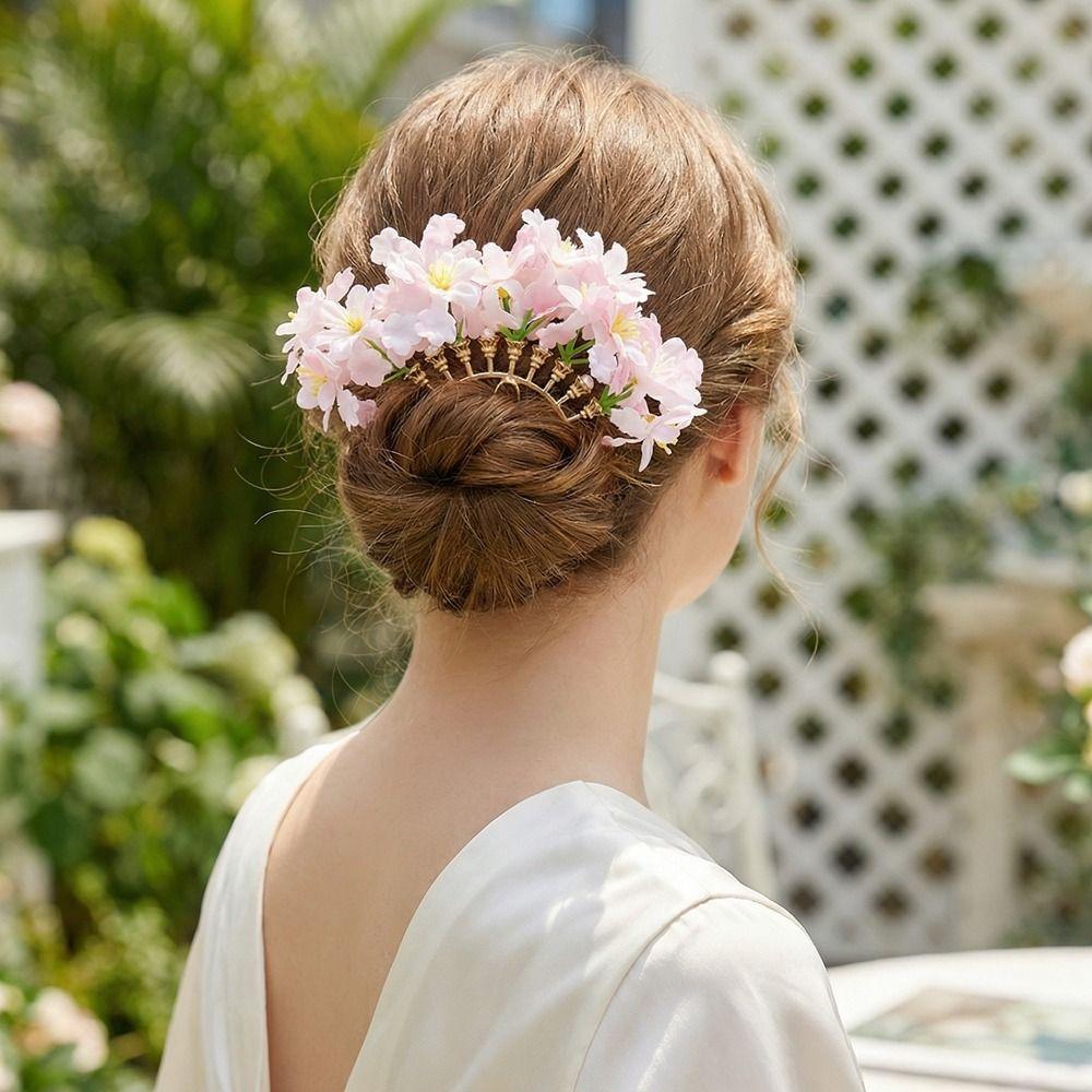 Sweet Flora Hair Stick Bohemian Side Clip Headdress Simulation Flower Hair Fork  Daily Wear