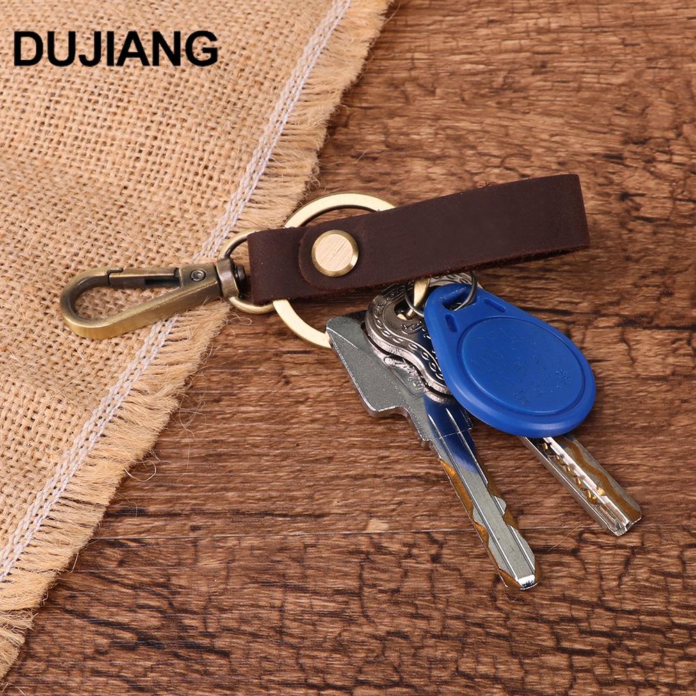 Vintage Handgemachter Echtleder Schlüsselanhänger - Retro Crazy Horse Auto Schlüsselanhänger, Einzigartiges Handwerksgeschenk