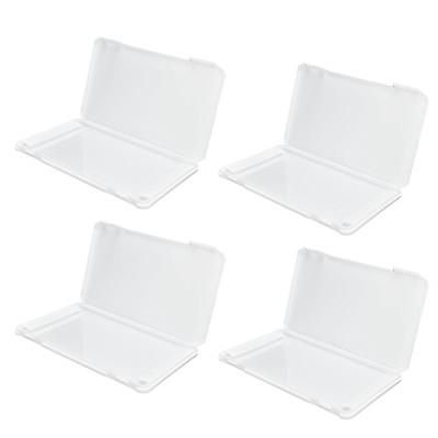 4Pcs Plastic Mouth Muffle Storage Box with Lid Recyclable Portable Mouth Cover Organizer for Outdoor