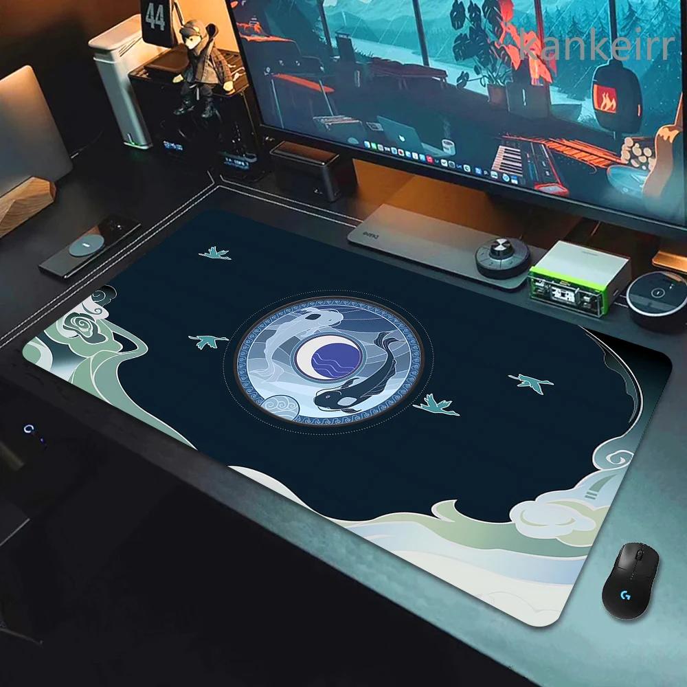Gaming Mouse Pads Koi Taichi Neutral Table Mats Computer Mousepad Company Big Deskmat 90x40 Large Gamer Mousepads Fish Mouse Mat