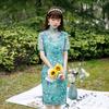 1011 summer medium and long young lace embroidery improved cheongsam daily girl hollow stand-up collar temperament fashion cheongsam