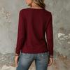 Women's Long Sleeve V-Neck Button Down Shirt for Fall and Winter