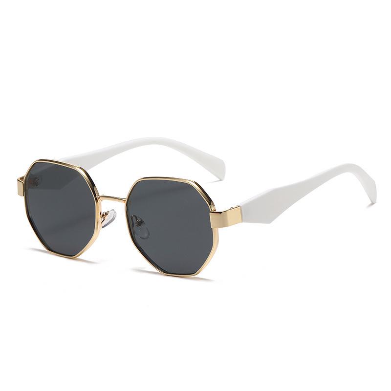 Stylish Retro Punk Polygonal Metal Sunglasses for Men & Women – High-End European & American Fashion