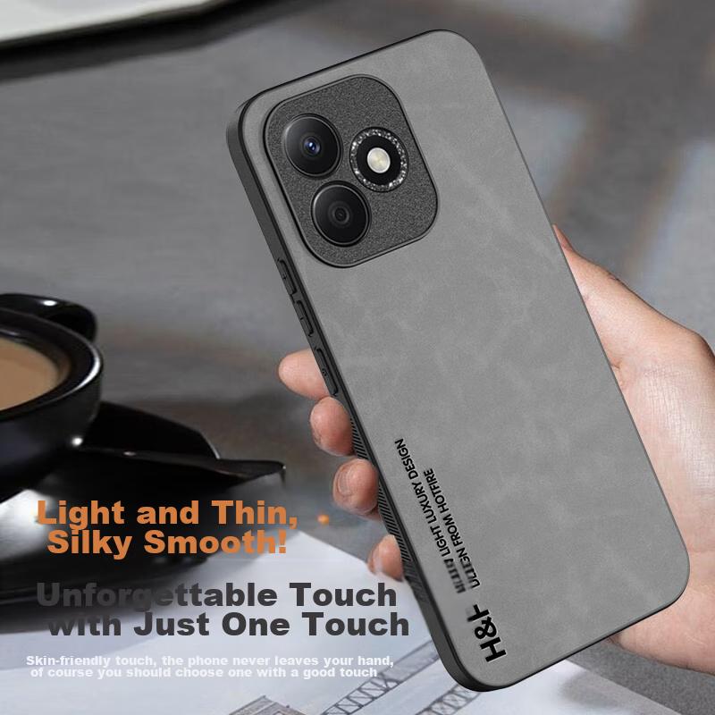 HotFire Phone Case for Honor X60i, Honor X60I Protective Cover, Upgraded Skin-Like Matte Lens Full Protection Silicone Case - Midnight Black