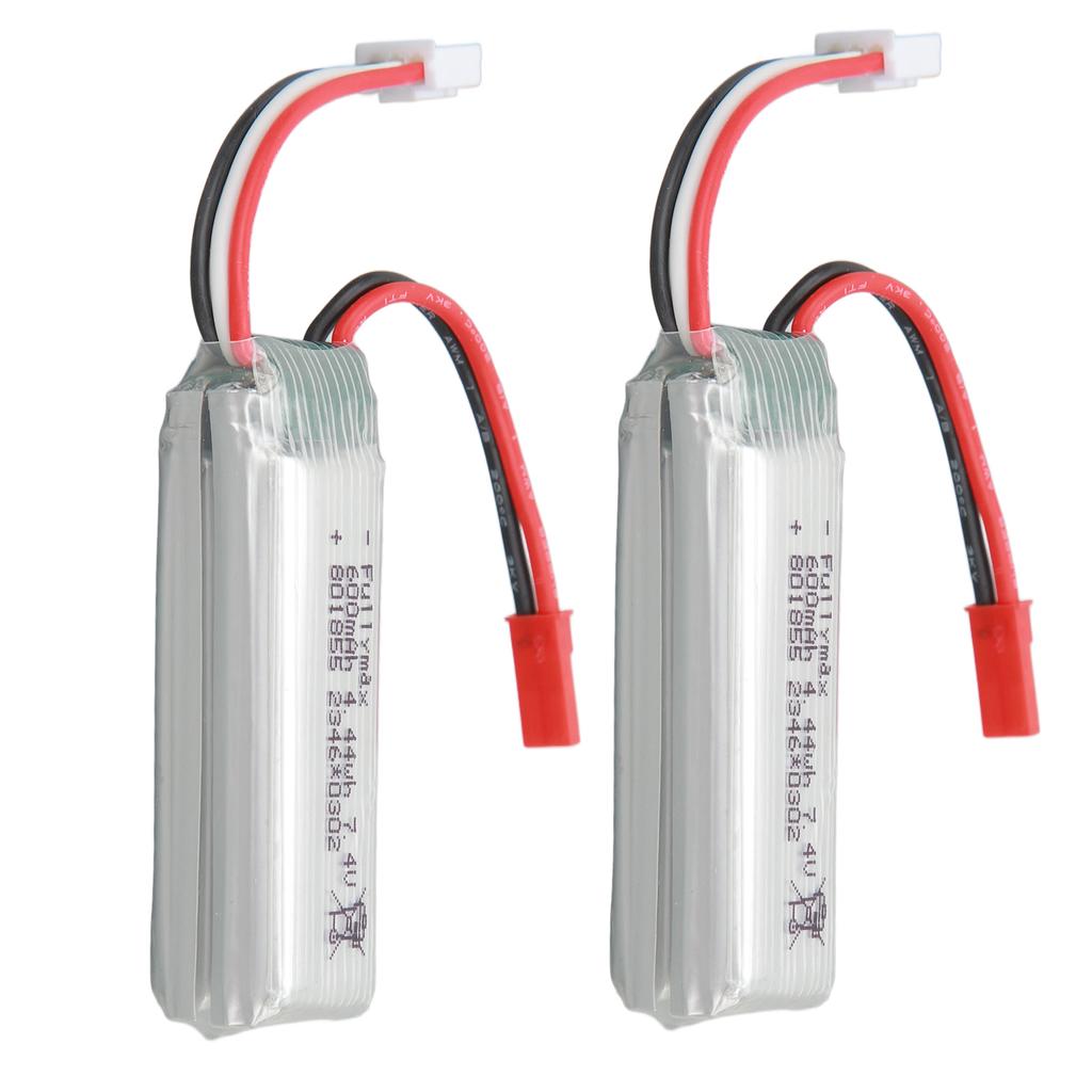2PCS RC Airplane Lithium Battery 7.4v 600mah RC Airplane Replacement Batteries for WLtoys XK A280