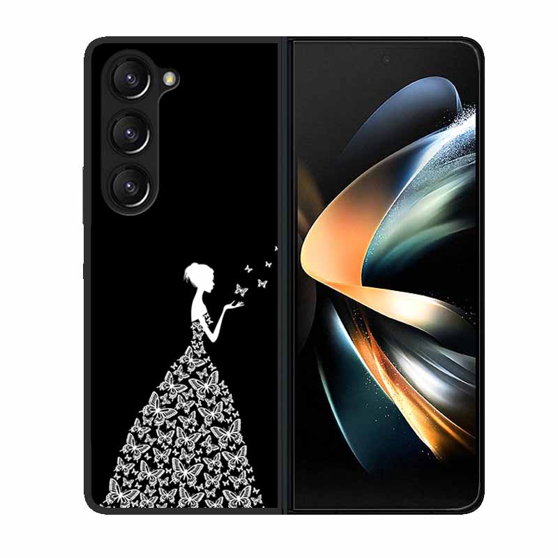 For Samsung Z Fold 6 Phone Case Cover Wolf Black Plastic Hard Back Cover Case For Samsung Galaxy Z Fold6 Fold 4 3 2 5 Case Funda