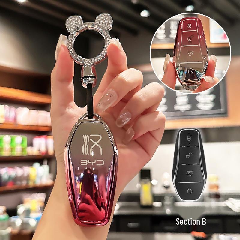 BYD Key Case for Han, Dolphin, Seagull, Mini, Yuan, Tang, Song Pro, and Qin Plus.