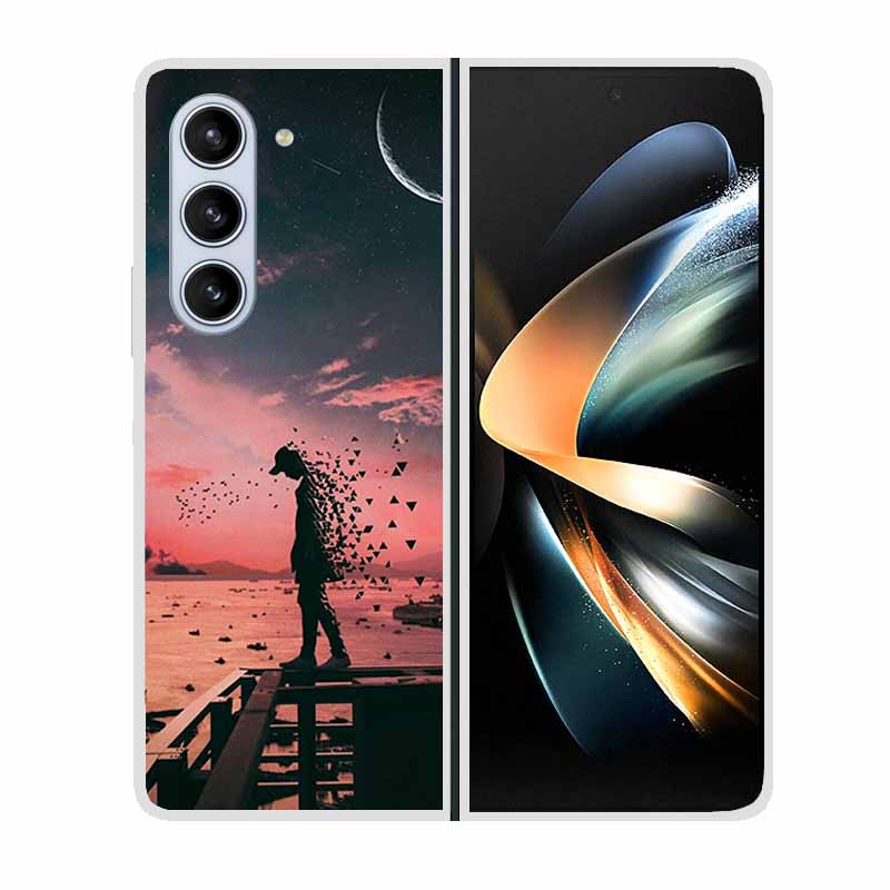 For Samsung Galaxy Fold 6 Case Cool Space Animal Clear Hard Phone Cases for Galaxy Z Fold6 5G 2024 Back Cover Zfold6 Shells Capa
